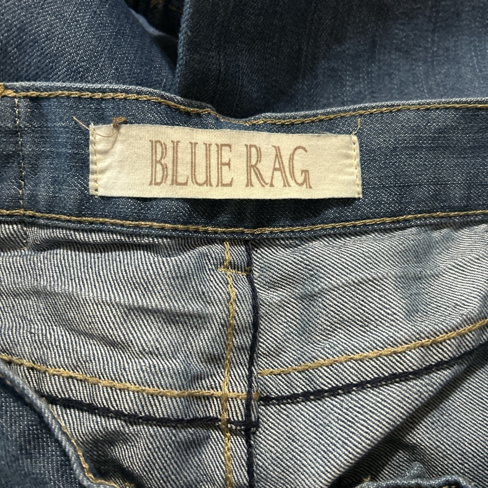 Blue Rag Classic Distressed Blue Denim Straight-leg Jeans ~ Size 30 - Picture 4 of 6